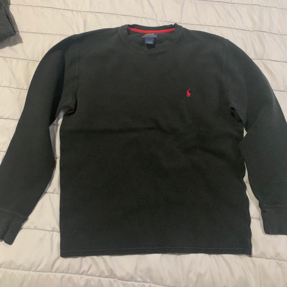 Polo Ralph Lauren Black Waffle Knit Thermal (XL)